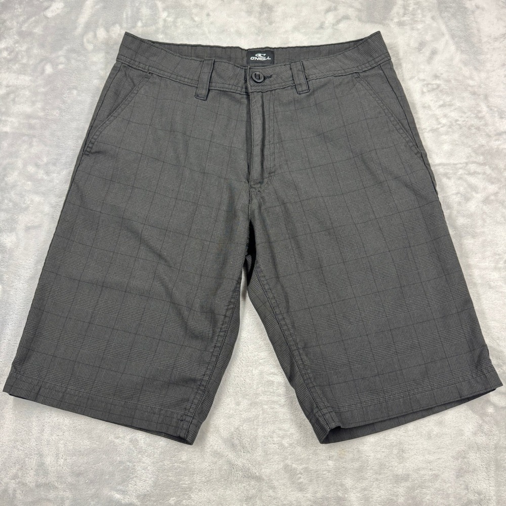 O'NEILL Westmont Plaid Walk Shorts Mens 31 Black Glen Plaid Relaxed Skate Surf